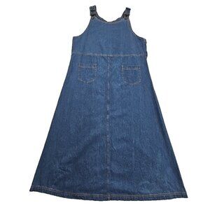 VTG Susan Bristol Denim Maxi Dress Size XL Cottagecore EUC LN Countrycore Casual